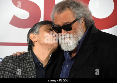 Rome, Italie.21 janvier 2019.Hotel le Mèridienne Visconti - film de présentation COMPROMESSI SPOSI Vincenzo Salemme et Diego Abatantuono crédit: Giuseppe Andidero/Alamy Live News Banque D'Images