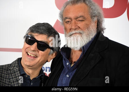 Rome, Italie.21 janvier 2019.Hotel le Mèridienne Visconti - film de présentation COMPROMESSI SPOSI Vincenzo Salemme et Diego Abatantuono crédit: Giuseppe Andidero/Alamy Live News Banque D'Images