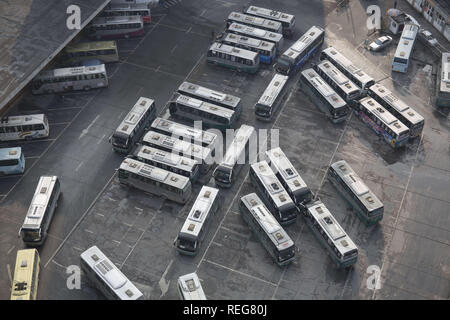 22 janvier 2019 - Chongqing, Chongqing, Chine - Chongqing, Chine-le bâtiment de 9 étages, construit en 1990, est un landmark architecture appartenant à une station de bus longue distance dans le sud-ouest de l'ChinaÃ¢â€ Chongqing. (Crédit Image : © SIPA l'Asie via Zuma sur le fil) Banque D'Images