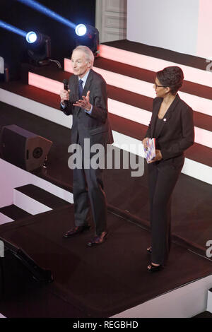 Paris, France. 21Th Jan, 2019. Lancement du guide Michelin France 2019 avec Jean-Dominique Senard, Président de Michelin et Audrey Pulvar à la Salle Gaveau le 21 janvier 2019, Paris, France. Credit : Bernard Menigault/Alamy Live News Banque D'Images