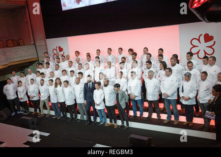 Paris, France. 21Th Jan, 2019. Vue générale de la nouvelle star lors de la cérémonie de 2019 étoiles Michelin à la Salle Gaveau le 21 janvier 2019, Paris, France. Credit : Bernard Menigault/Alamy Live News Banque D'Images