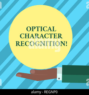 Signe texte montrant la reconnaissance optique de caractères. Photo conceptuelle l'identification des caractères imprimés hu main dans la fonction de l'analyse de sol vierge offrant Banque D'Images
