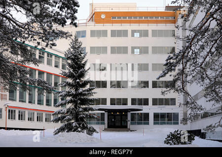 Sanatorium de Paimio, un ancien sanatorium pour tuberculeux conçu par l'architecte finlandais Alvar Aalto, achevée en 1933. Paimio, en Finlande. 19 janvier, 2019. Banque D'Images