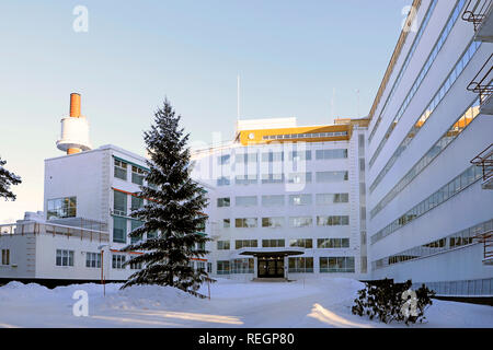 Sanatorium de Paimio en hiver. Le sanatorium a été conçu par l'architecte finlandais Alvar Aalto, achevé en 1933. Paimio, en Finlande. 19 janvier, 2019. Banque D'Images