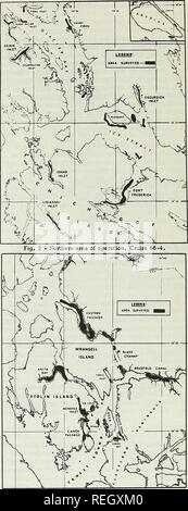 . Examen de la pêche commerciale. La pêche, le commerce du poisson. 21 explorations et les engins de pêche de l'Alaska "Développement" des crevettes de MANNING MÈNE AU LARGE DU SUD-EST DE L'ALASKA M/V John R. Manning est retourné à Juneau le 16 décembre 1966, après 6 semaines dans l'enquête de crevettes exploratoire Icy Strait et Ernest Sound of southeast Alaska Croisière (66-4). ( * Je demande* '^XJ' V &Lt ;^^ » » ^ ^ - ?, .c3*s"S©^ ^ " %. -"^^,&amp ;' =*"^*  % Fig. 1 - domaine général de l'opération, 66-4, Croisière Croisière Principaux objectifs : (1) pour localiser les concentrations commerciales des espèces plus pandalid, spot la crevette (Pandalus p Banque D'Images