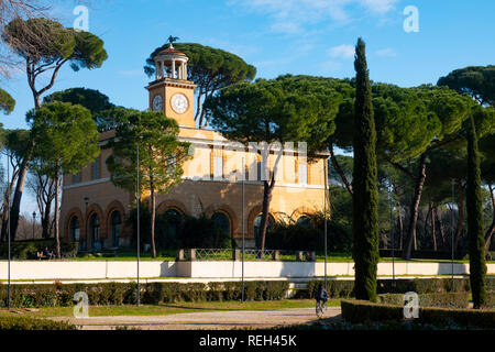 Europe Italie Rome Roma Park Villa Borghese Casino dell'Orologio Le bâtiment de l'horloge via Siena Banque D'Images