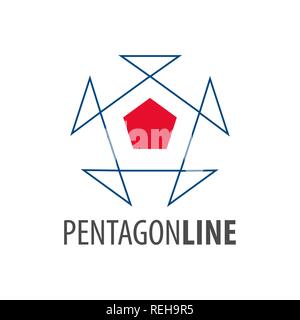 Logo ligne pentagone concept design. Modèle de graphique vectoriel de l'élément symbole Illustration de Vecteur