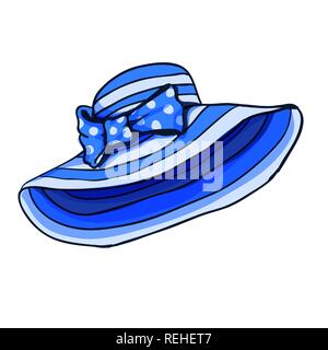 Caricature d'été dépouillé Blue hat bow de Pentecôte pour la conception de jeux. Vector illustration isolé Illustration de Vecteur