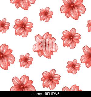 Modèle transparent avec des fleurs roses sur fond blanc.tissu mode vecteur conception textile. Peut être utilisé pour l'oreiller ou cirée. Illustration de Vecteur