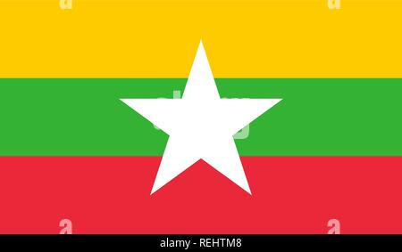Myanmar (Birmanie) Drapeau Illustration de Vecteur