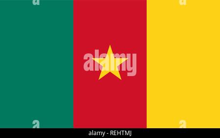 Drapeau du Cameroun Illustration de Vecteur