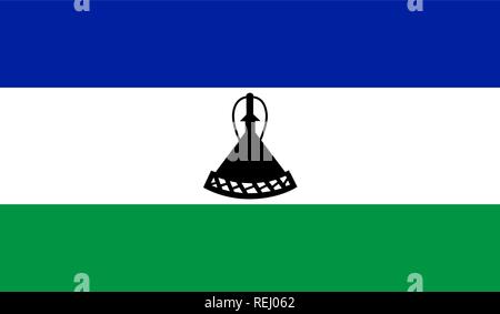 Drapeau du Lesotho Illustration de Vecteur