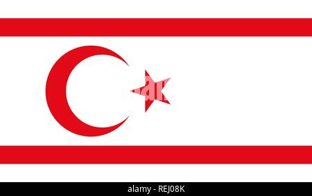 République turque de Chypre du Nord Drapeau Illustration de Vecteur