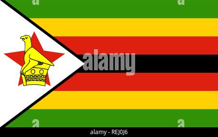 Drapeau du Zimbabwe Illustration de Vecteur