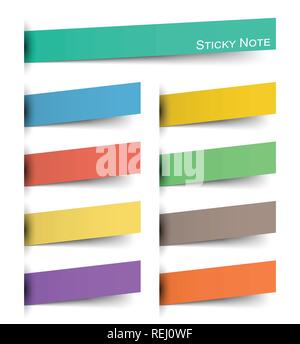 Sticky note . Multicolor et inséré design papier flottant . Vector . Illustration de Vecteur