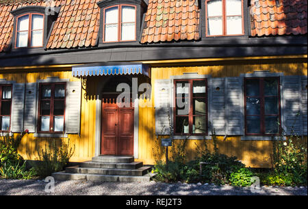 Hazelius Mansion (Hazeliushuset) le berceau de Artur Hazelius, fondateur de Skansen Skansen, Djurgarden, Stockholm, Suède, Scandinavie Banque D'Images