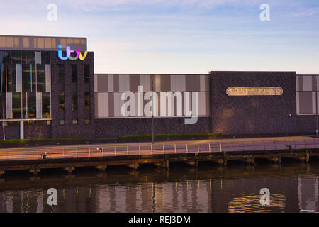 ITV's centre de production de Coronation Street, MediaCityUK, Trafford Park, Greater Manchester, Angleterre Banque D'Images