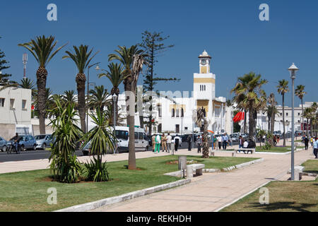 Boulevard du bord de mer à El Jadida, Maroc Banque D'Images