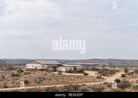 ORANIA, AFRIQUE DU SUD, LE 1 SEPTEMBRE 2018 : l'Orania Community Centre vu de Monument Hill Banque D'Images