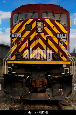 San Luis et Rio Grande moteur diesel dans la gare de triage de Alamosa, Colorado Banque D'Images