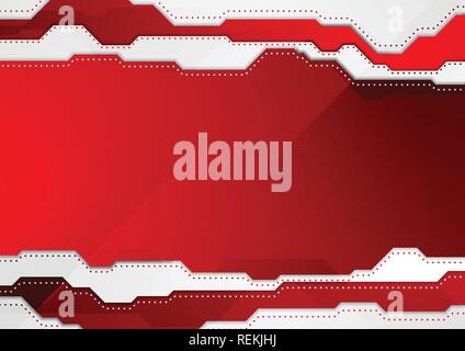 Résumé rouge lumineux hi-tech vector background moderne Illustration de Vecteur