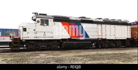 San Luis et Rio Grande moteur diesel dans la gare de triage de Alamosa, Colorado Banque D'Images