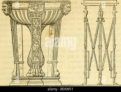 . L'ingénieur civil et architecte's journal, scientifiques et de la gazette. Architecture ; génie civil ; la science. 1843.] L'INGÉNIEUR CIVIL ET ARCHITECTE'S JOURNAL. 293 quity, dont notamment de nombreux exemples existent, offrent des preuves les plus flagrantes de l'autre extrême qui peuvent toucher la beauté antique, Tiir/sao.. où elle est relative et connecté avec le principe de la raison et de l'utilitaire. Quelles sont les différences entre les proportions de ces objets, s'inspirant de la même forme générale et contours, et destinés à la même offi- ces, selon le matériau, le marbre ou le bronze, dans lequel l'art Banque D'Images