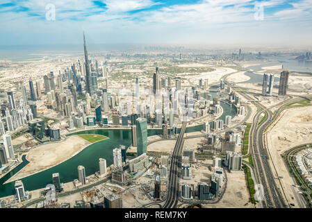 Vue aérienne de la ville de Dubaï, Émirats Arabes Unis Banque D'Images