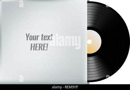 Vinyl record dans l'enveloppe de couverture vierge. Vector illustration Illustration de Vecteur