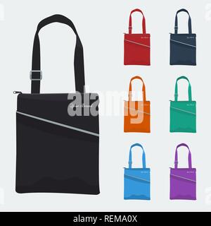 Des Sac avec poche zip et télévision couleur. Cadeau Promo Illustration de Vecteur