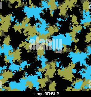 Forêt marécageuse kaki motif transparent bourbier. Motif transparent vecteur conception de camouflage. Woodland Camo Moss vectoriel continu. Motif de tissu camouflage Illustration de Vecteur