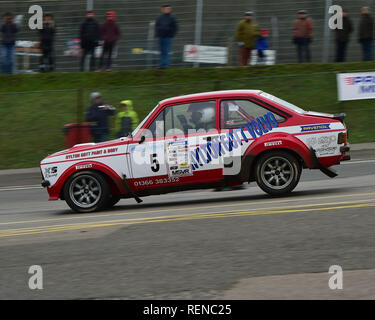 Steve Tilburn, Jack Tilburn, Ford Escort RS2500, MGJ Rally Étapes, Chelmsford Motor Club, Brands Hatch, samedi 19 janvier 2019, Circuit, MSV Ral Banque D'Images