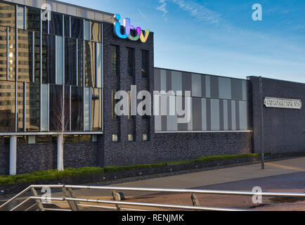 ITV's centre de production de Coronation Street, MediaCityUK, Trafford Park, Greater Manchester, Angleterre Banque D'Images