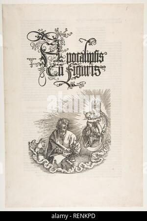 La Vierge apparaissant à Saint John, à partir de l'Apocalypse. Artiste : Albrecht Dürer (Nuremberg, Allemagne Nuremberg 1471-1528). Fiche technique : Dimensions : 17 x 11 3/8 à 15/16. (44,1 x 30,3 cm). Date : n.d.. Musée : Metropolitan Museum of Art, New York, USA. Banque D'Images