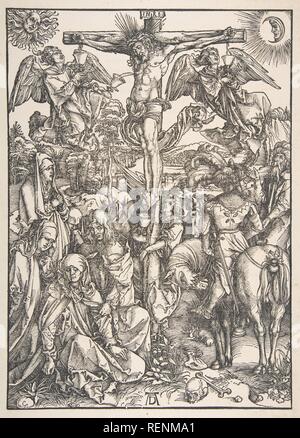 La Crucifixion, de la grande passion. Artiste : Albrecht Dürer (Nuremberg, Allemagne Nuremberg 1471-1528). Fiche technique : Dimensions : 17 x 11 3/8 à 15/16. (44,2 x 30,3 cm) de droit : 15 1/2 x 11 1/16 in. (39,3 x 28,1 cm). Date : n.d.. Musée : Metropolitan Museum of Art, New York, USA. Banque D'Images