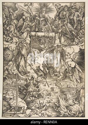 Les sept anges avec des trompettes, de l'Apocalypse, l'édition, 1511. Artiste : Albrecht Dürer (Nuremberg, Allemagne Nuremberg 1471-1528). Fiche technique : Dimensions : 15 x 11 5/16 1/16 in. (38,9 x 28,1 cm). Date : 1511. Musée : Metropolitan Museum of Art, New York, USA. Banque D'Images