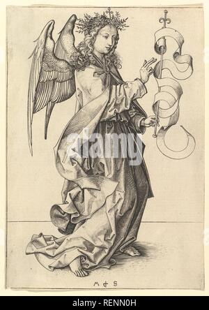 L'Annonciation : l'Ange Gabriel. Artiste : Martin Schongauer (allemand, Colmar ca. 1435/50-1491 Breisach). Date : le 15e siècle. Musée : Metropolitan Museum of Art, New York, USA. Banque D'Images