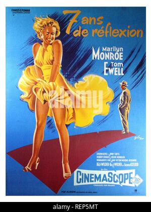 Les sept ans démangent Année : 1955 USA Réalisateur : Billy Wilder Marilyn Monroe Affiche (Fr) Banque D'Images