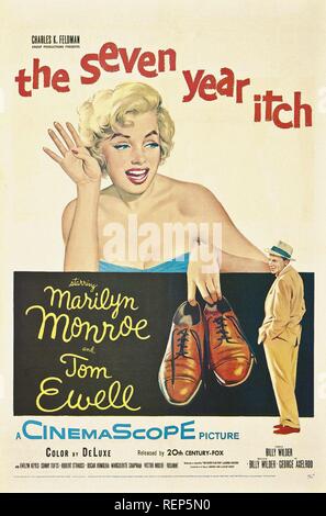 Les sept ans démangent Année : 1955 USA Réalisateur : Billy Wilder Tom Ewell , Marilyn Monroe Poster (USA) Banque D'Images