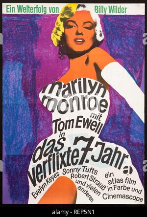Les sept ans démangent Année : 1955 USA Réalisateur : Billy Wilder Marilyn Monroe Poster (Ger) Banque D'Images