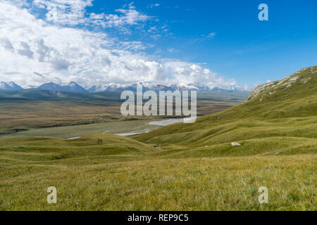 Sary Jaz valley, région de l'Issyk Kul, Kirghizistan Banque D'Images