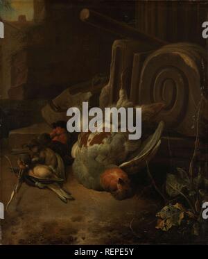 Les oiseaux morts. Dating : ch. 1660 - c. 1665. Dimensions : H 50 cm × w 43 cm ; d 7,8 cm. Musée : Rijksmuseum, Amsterdam. Auteur : Melchior d'Hondecoeter. Banque D'Images