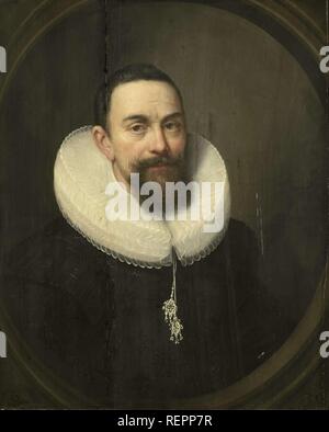 Portrait de Sir Pieter Courten (1581-1630). Dating : 1630. Lieu : Nord des Pays-Bas. Mesures : support : h 71,3 cm × w 58 cm ; D. 6,5 cm. Musée : Rijksmuseum, Amsterdam. Auteur : anonyme (rejeté). Mesdach Salomon (cercle de). Banque D'Images