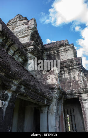 Coin nord-ouest de la galerie de premier niveau, Angkor Wat, Siem Reap, Cambodge Banque D'Images