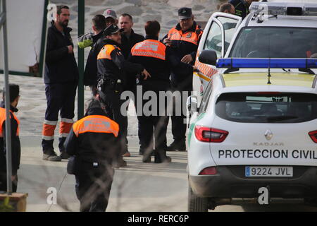 Janvier 22, 2019 - janvier 22, 2019 (Totalan, Málaga, Andalousie)l'arrivée des mineurs des Asturies pour le point de rencontre à Totalan où est le petit Julen de deux ans qui a été fermée pendant 9 jours à 110 mètres de longueur Crédit : Lorenzo Carnero/ZUMA/Alamy Fil Live News Banque D'Images