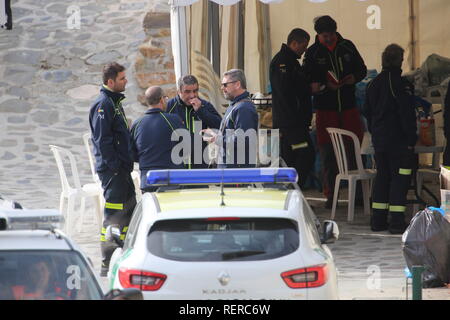 Janvier 22, 2019 - janvier 22, 2019 (Totalan, Málaga, Andalousie)l'arrivée des mineurs des Asturies pour le point de rencontre à Totalan où est le petit Julen de deux ans qui a été fermée pendant 9 jours à 110 mètres de longueur (Image Crédit : © Lorenzo CarneroZUMA sur le fil) Banque D'Images