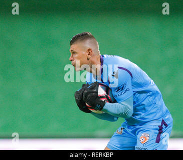 L'HBF Park, Perth, Australie. 23 Jan, 2019. Une Ligue de football, Perth Glory versus Adelaide United ; Liam Reddy du Perth Glory fait une sauvegarde au cours de la seconde moitié Credit : Action Plus Sport/Alamy Live News Banque D'Images