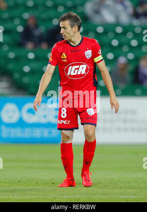 L'HBF Park, Perth, Australie. 23 Jan, 2019. Une Ligue de football, Perth Glory versus Adelaide United ; Isaias d'Adelaide United Credit : Action Plus Sport/Alamy Live News Banque D'Images