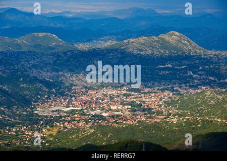 Cetinje, Jezerski Vrh en vue du parc national de Lovcen, Monténégro Banque D'Images