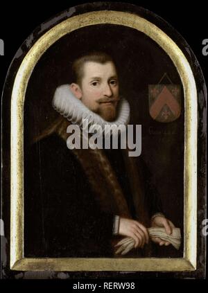 Portrait de Floris Gerritsz van Schoterbosch (ch. 1562-1618). Dating : ch. 1620 et/ou 1604. Lieu : Nord des Pays-Bas. Dimensions : H 41,2 cm × 28,3 cm × w d 1,8 cm. Musée : Rijksmuseum, Amsterdam. Auteur : anonyme (rejeté). Cornelis Engelsz. (Attribué à). Banque D'Images